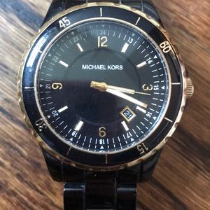 Michael Kors black and gold ceramic watch